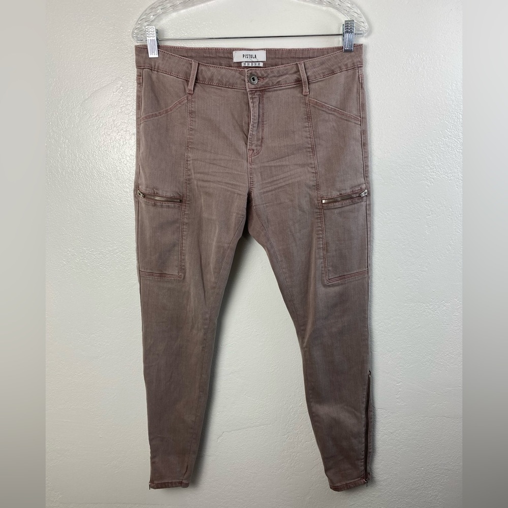 PISTOLA Cargo Tencel Stretch Zip Ankle Pants women’s size 30